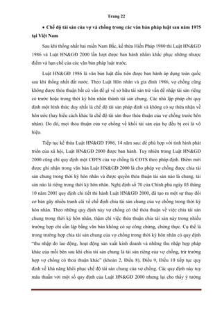 Trang 22
 Chế độ tài sản của vợ và chồng trong các văn bản pháp luật sau năm 1975
tại Việt Nam
Sau khi thống nhất hai miề...