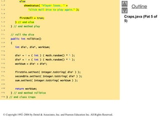 Craps.java (Pat 5 of 5) 