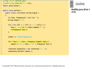 RollDie.java (Part 1 of 2) 