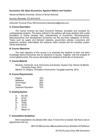 EC102 Syllabus SY14-15 | PDF
