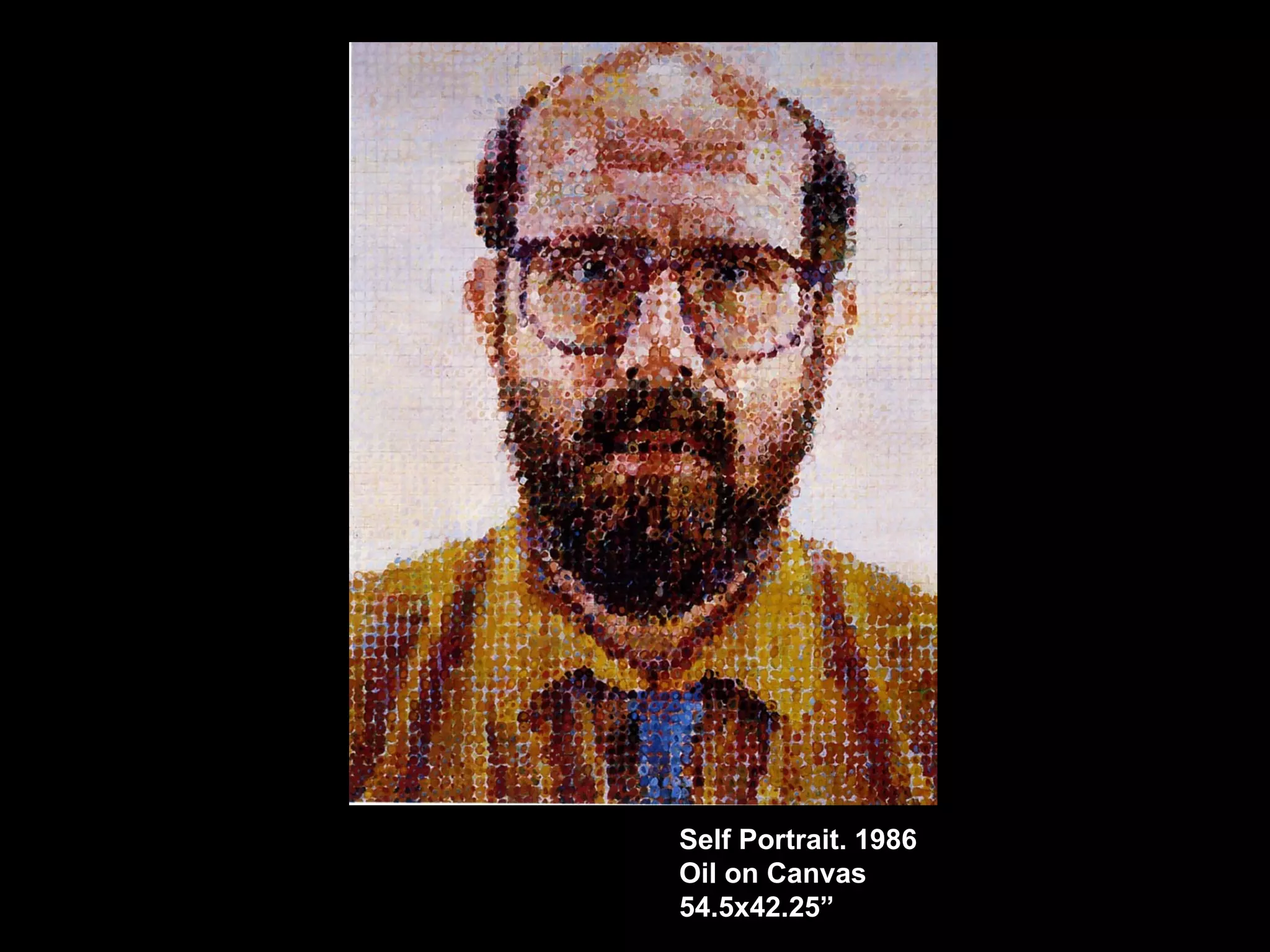 Self Portrait. 1986 Oil on Canvas 54.5x42.25” 