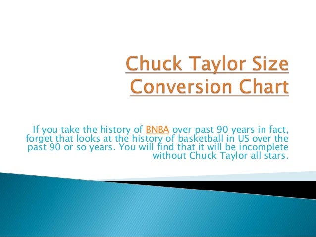 Chuck Taylor Size Chart