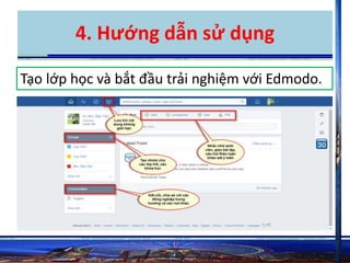 4. Hướng dẫn sử dụng 
Tạo lớp học và bắt đầu trải nghiệm với Edmodo. 
 
