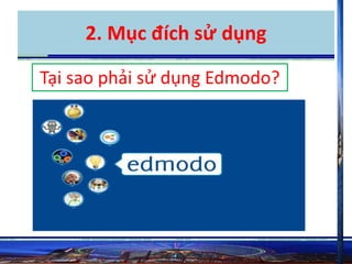 2. Mục đích sử dụng 
Tại sao phải sử dụng Edmodo? 
 