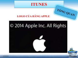 412/30/2014
ITUNES
LOGO CỦA HÃNG APPLE
 