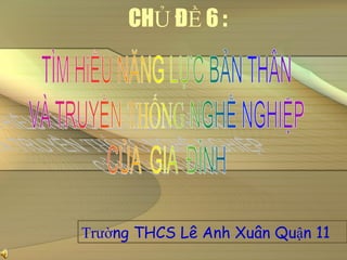 CHỦ ĐỀ 6 : Tr ường THCS Lê Anh Xuân Quận 11 