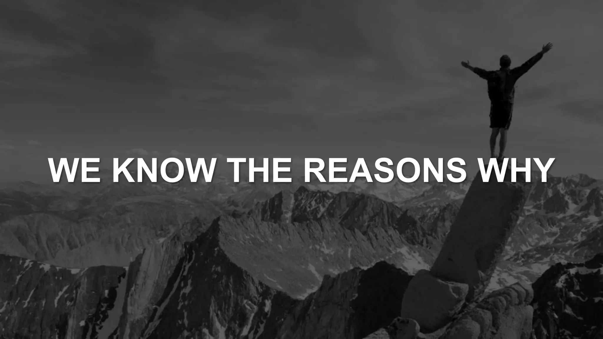 WE KNOW THE REASONS WHY
 