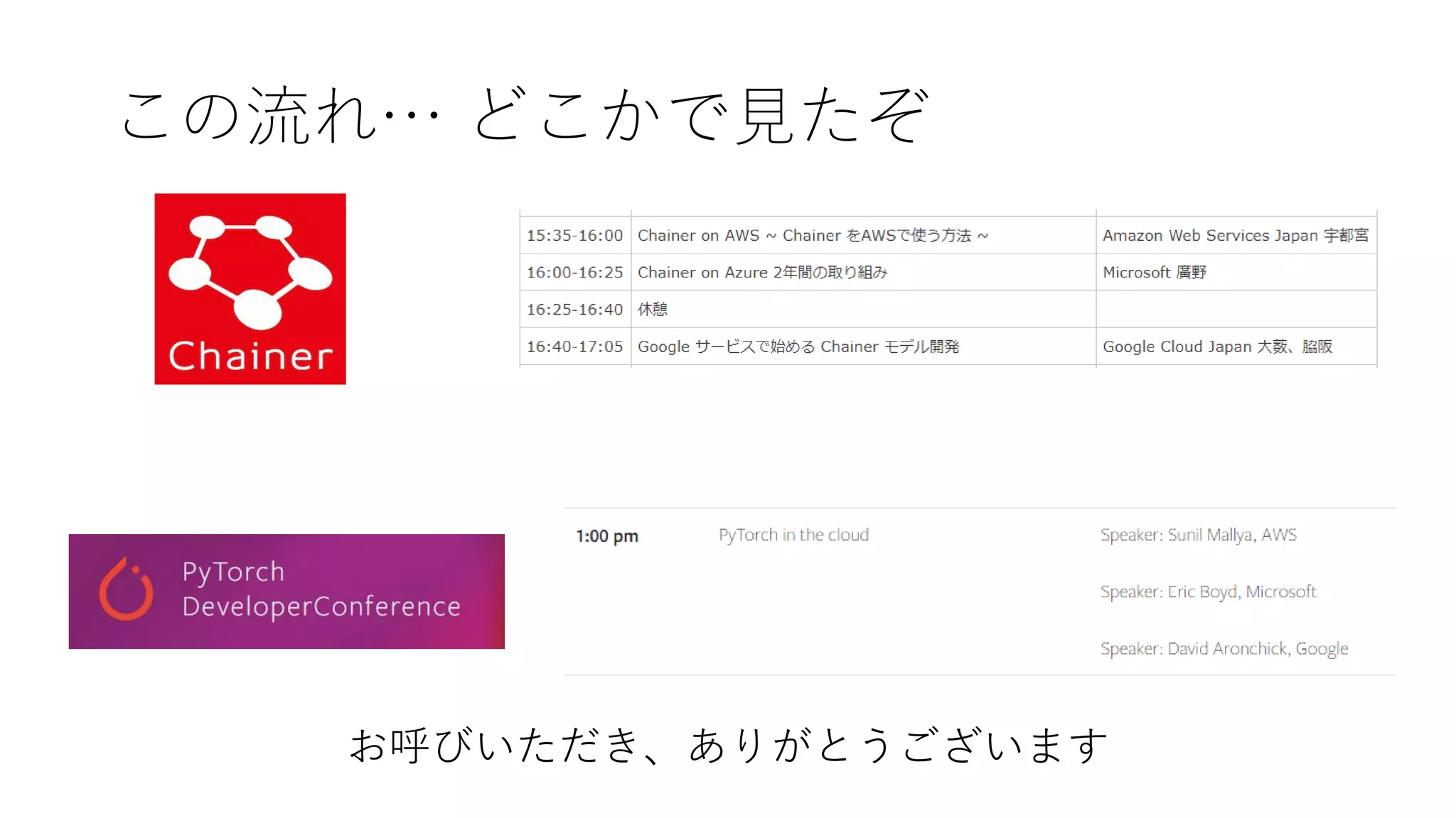 この流れ… どこかで見たぞ
お呼びいただき、ありがとうございます
 