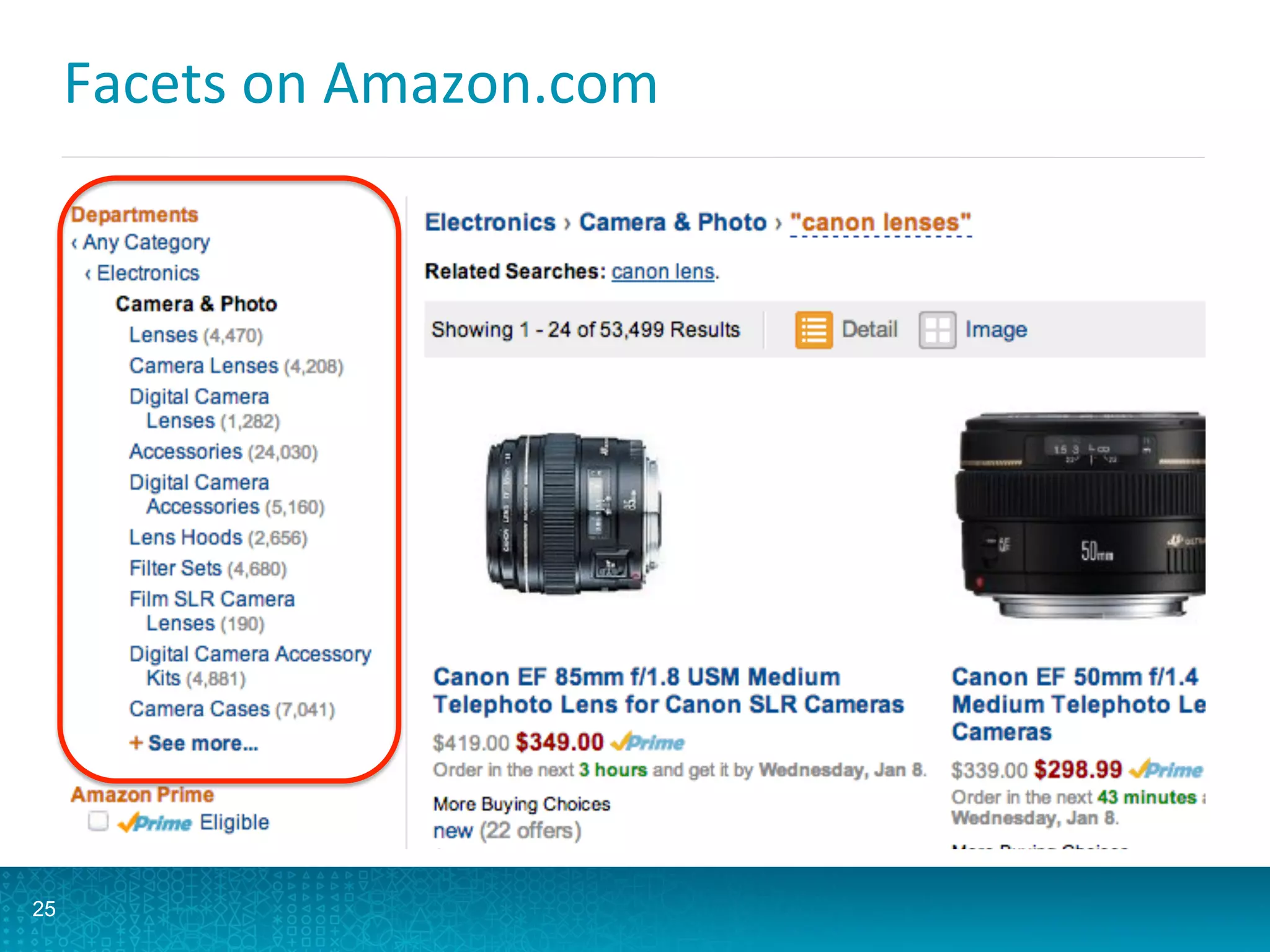 Facets	
  on	
  Amazon.com 	
  	
  
25
 