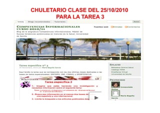 CHULETARIO CLASE DEL 25/10/2010
PARA LA TAREA 3
 