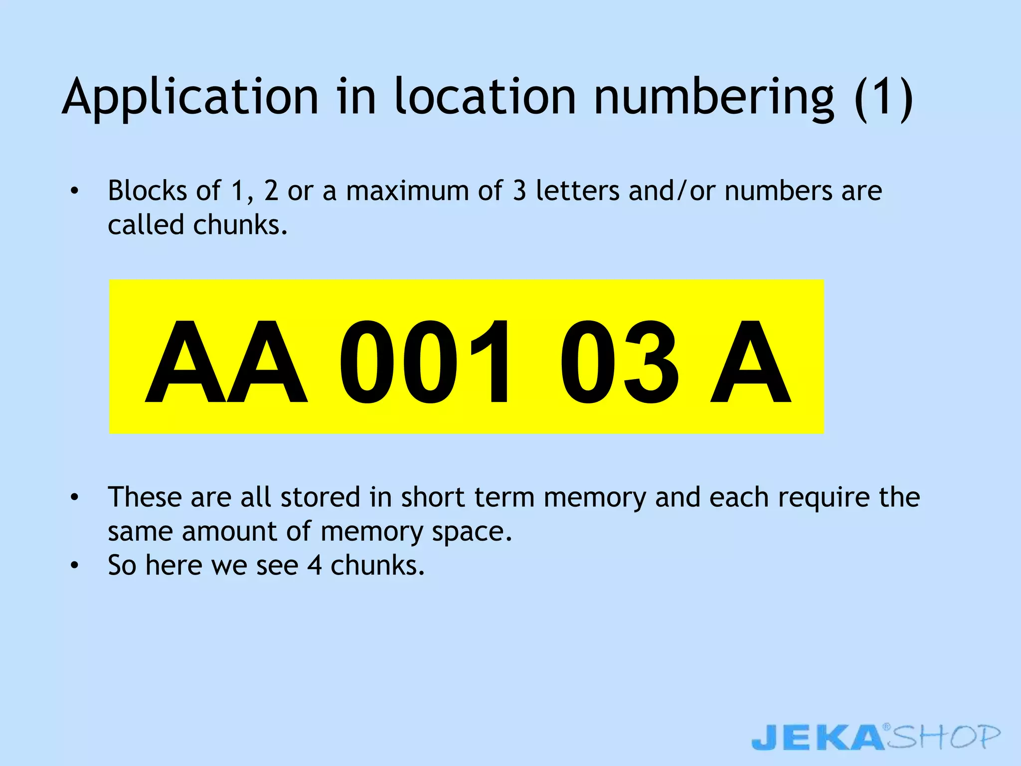 Chunking in location numbering | PPTX