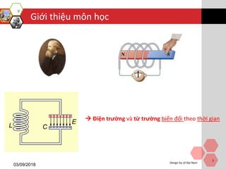 Giới thiệu môn học
03/09/2018
Design by Lê Đại Nam
5
 Điện trường và từ trường biến đổi theo thời gian
 