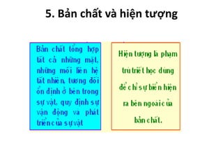 5. Bản chất và hiện tượng
 