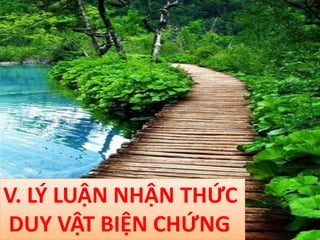 V. LÝ LUẬN NHẬN THỨC
DUY VẬT BIỆN CHỨNG
 