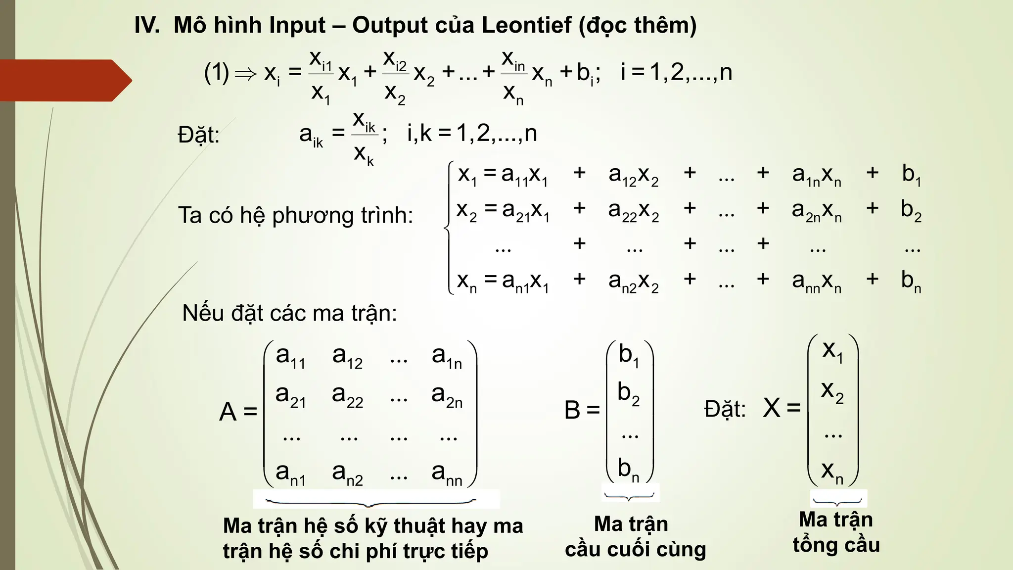 Hệ phương trình tuyến tính và các ứng dụng trong kinh tế | PDF