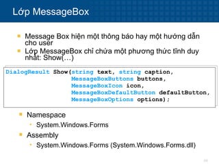 System:windows Message Box Chuong 3 windows forms | PPT