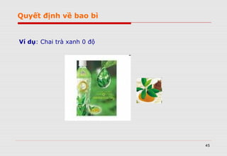 45
Ví dụ: Chai trà xanh 0 độ
Quyết định về bao bì
 