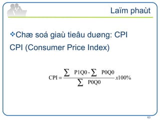 Laïm phaùt Chæ soá giaù tieâu duøng: CPI  CPI (Consumer Price Index)  