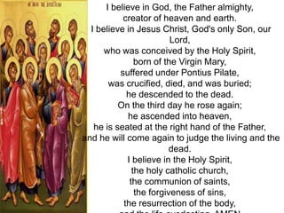 Three works of Justin have been preserved. 	His First Apology (in the sense of "defense" or "vindication") was addressed (around 155) to the Emperor Antoninus Pius and his adopted sons. (It is perhaps worth noting that some of the fiercest persecutors of the Christians were precisely the emperors who had a strong sense of duty, who were fighting to maintain the traditional Roman values, including respect for the gods, which they felt had made Rome great and were her only hope of survival.) He defends Christianity as the only rational creed, and he includes an account of current Christian ceremonies of Baptism and the Eucharist (probably to counteract distorted accounts from anti-Christian sources). 