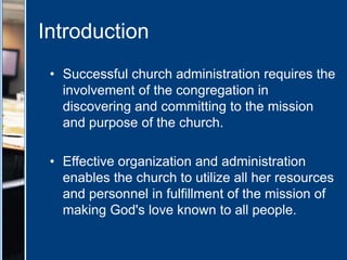 Church Management Presentation Examples Church administration | PPT