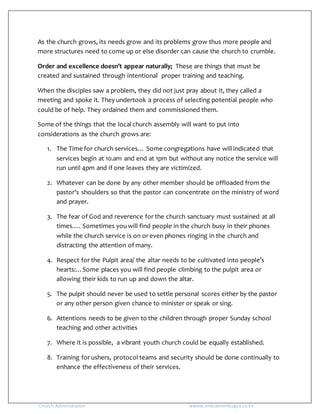 A GUIDE TO EFFECTIVE CHURCH ADMINISTRATION | PDF
