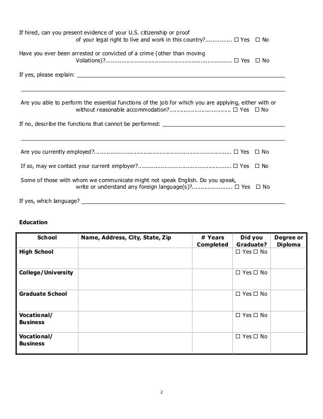 church employment application