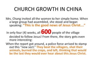 CHURCH GROWTH IN CHINA 