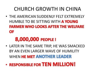 CHURCH GROWTH IN CHINA 