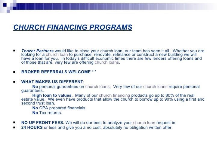 An Easy Way To Church Financing