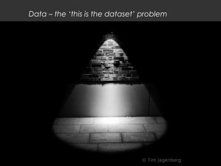Data – the ‘this is the dataset’ problem
 