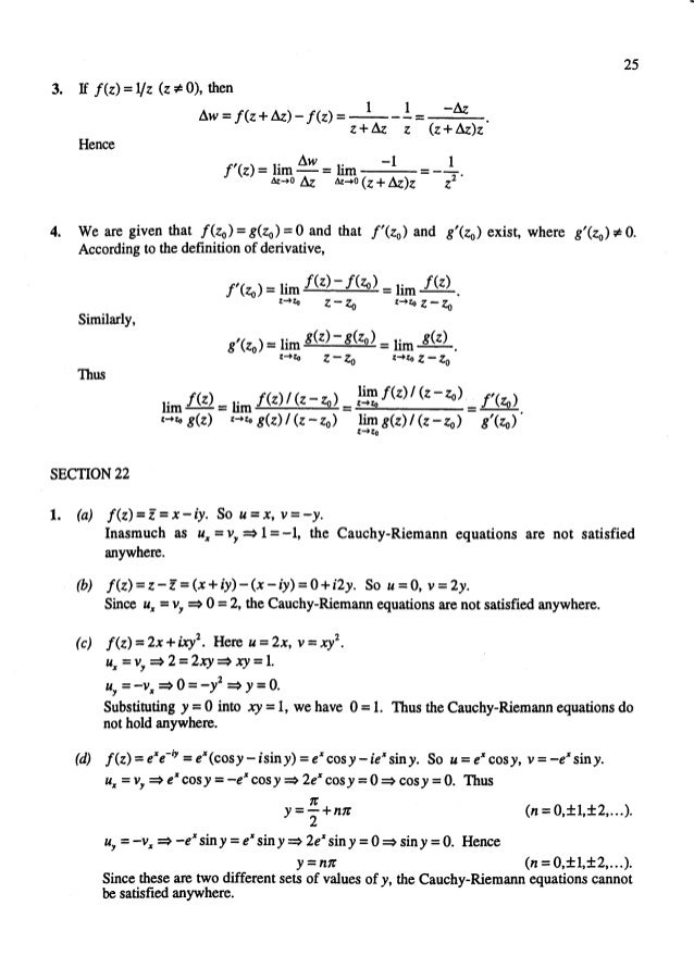 Solucionario Del Chrurchill Variable Compleja