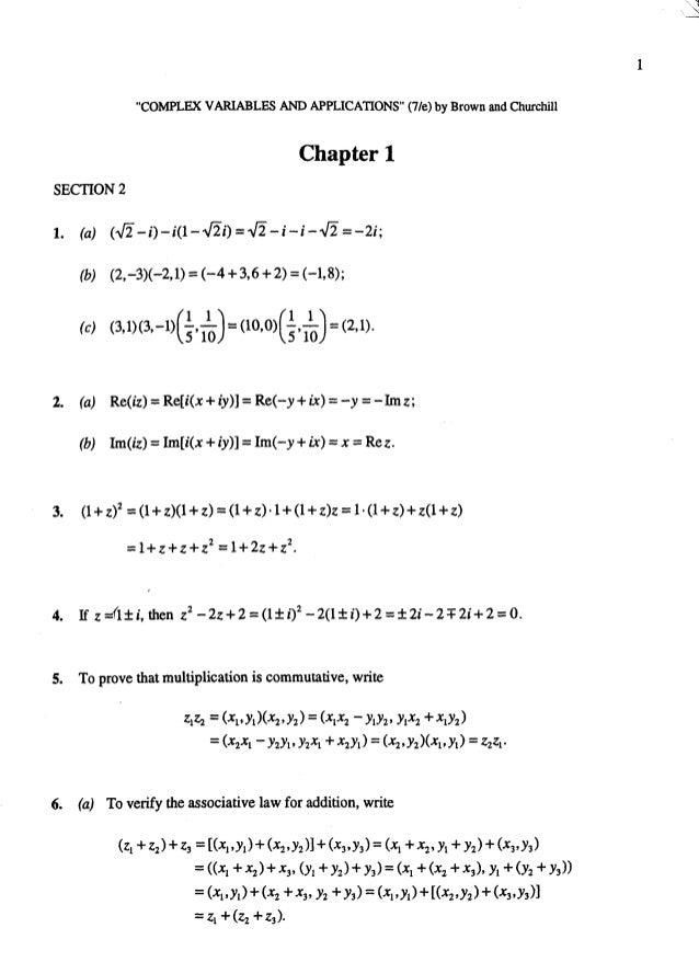 Solucionario Del Chrurchill Variable Compleja