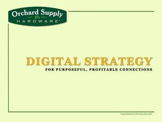 DIGITAL STRATEGY FOR PURPOSEFUL, PROFITABLE CONNECTIONS Presentation by Christina Churchill 