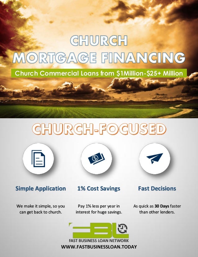 Church mortgage financing for church loans 1 25 million