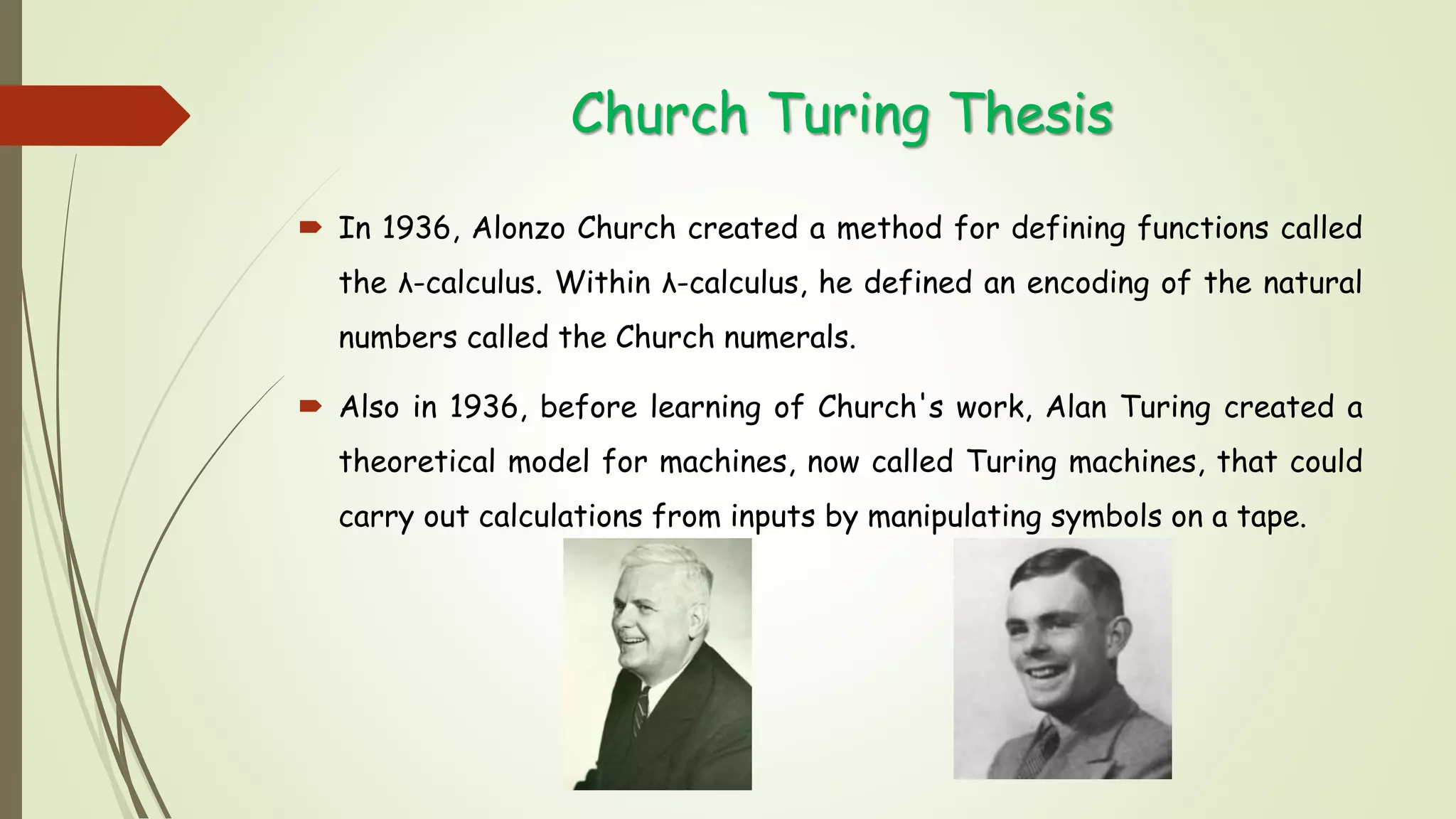 Church Turing Thesis | PPTX