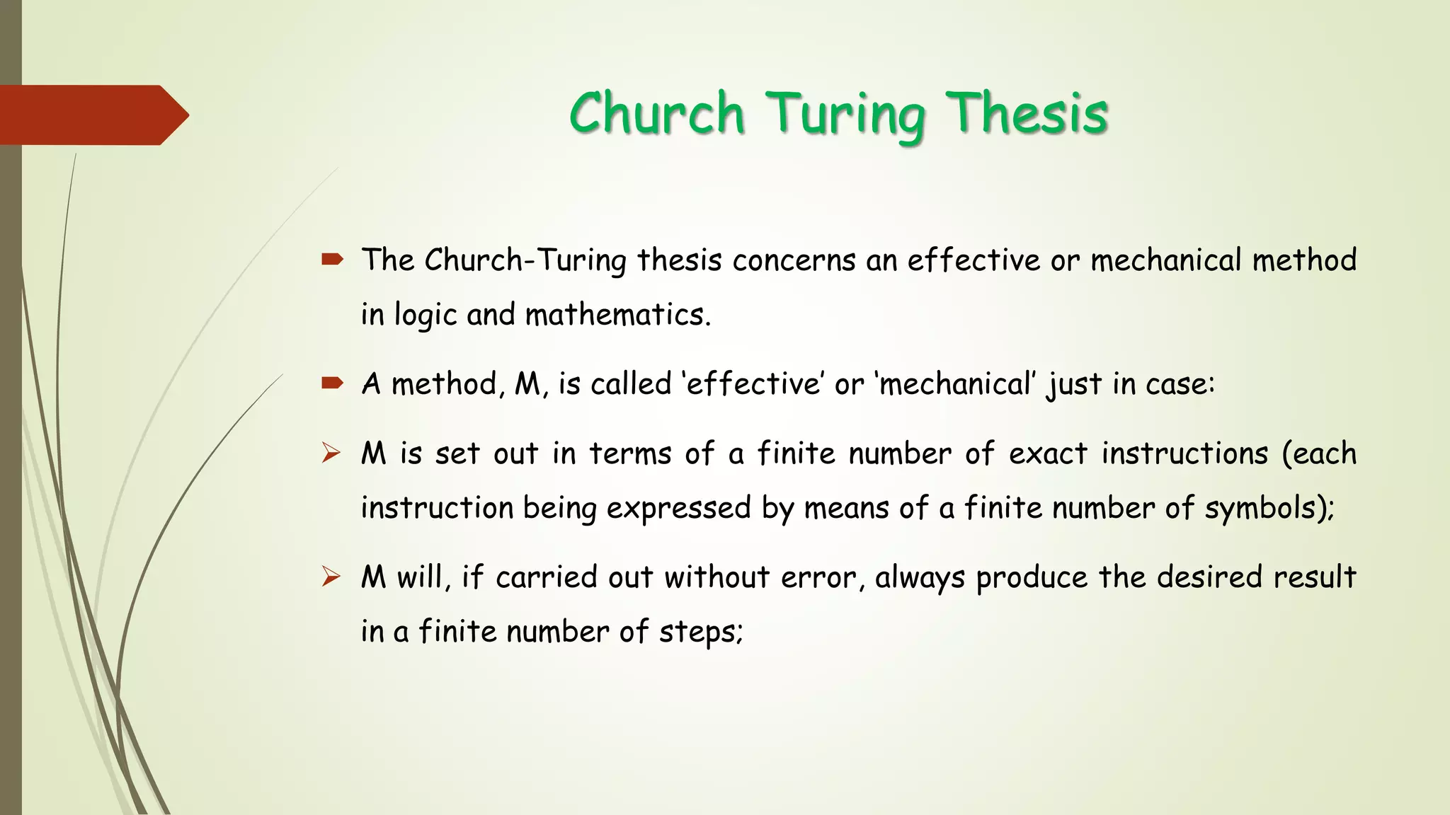 Church Turing Thesis | PPTX