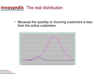 Hugo Cisternas
Director innovandis
hcisternas@innovandis.org
The real distribution
• Because the quantity or churning customers is less
than the active customers:
 