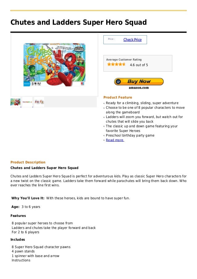 Chutes and ladders super hero squad