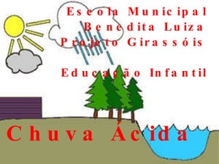 Escola Municipal Benedita Luiza Projeto Girassóis Educação Infantil Chuva Ácida 