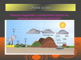 Chuvas ácidas

Porque é importante o conhecimento químico na
     resolução de problemas ambientais?
 