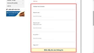 Điền đầy đủ các thông tin
 