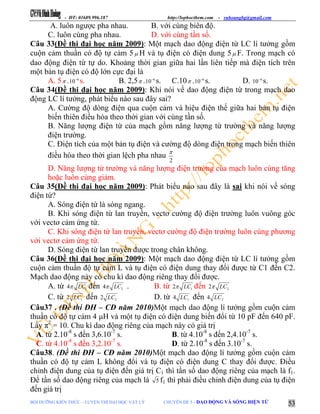 Chuyên đê 5 mạch dao động - sóng điện từ ltđh | PDF