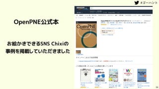 34
OpenPNE公式本
お絵かきできるSNS Chixiの
事例を掲載していただきました
 