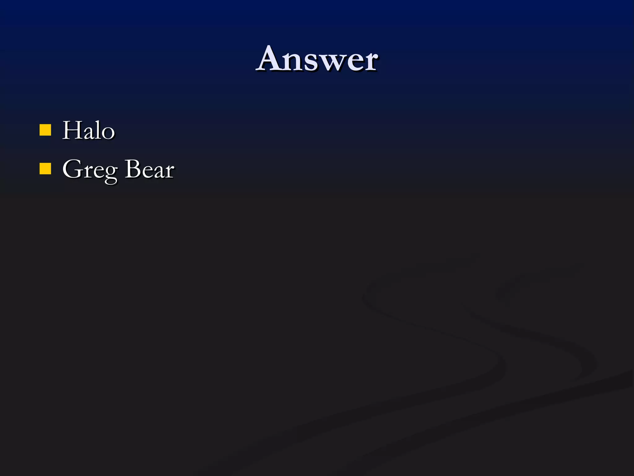 Answer Halo Greg Bear 
