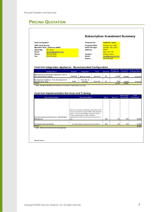 quotation proposal template