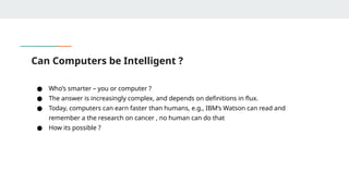 Computational intelligence, its basics and applications | PPTX