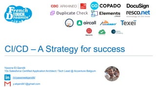 Algoworks
CI/CD – A Strategy for success
Yassine El Qandili
10x Salesforce Certified Application Architect / Tech Lead @ Accenture Belgium
/in/yassineelqandili/
y.elqandili1@gmail.com
 