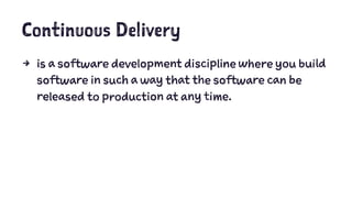 Continuous Delivery
4 is a software development discipline where you build
software in such a way that the software can be...