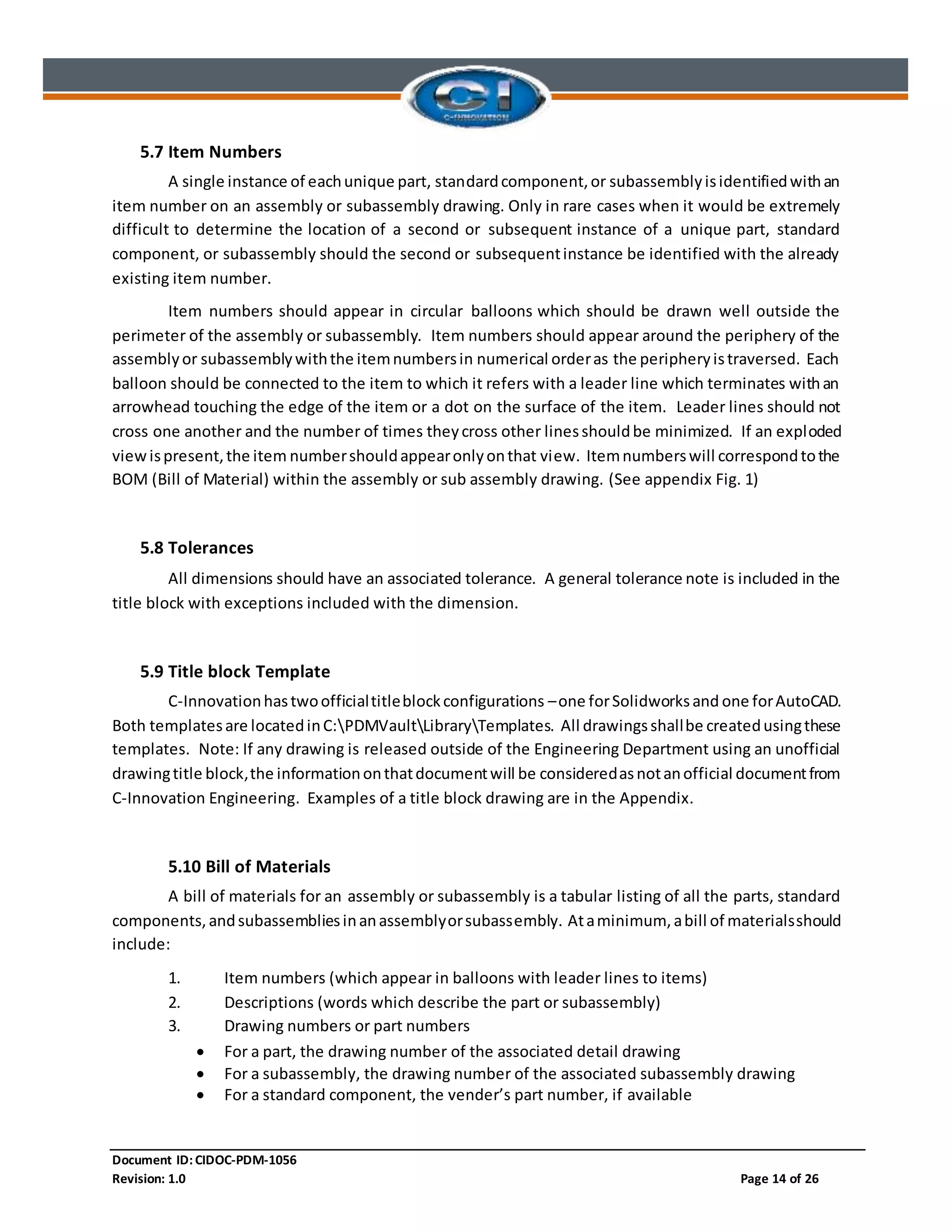 Standards for Working Drawings | DOCX
